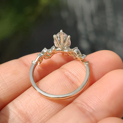 Cushion Hidden Halo Lab Grown Diamond Engagement Ring