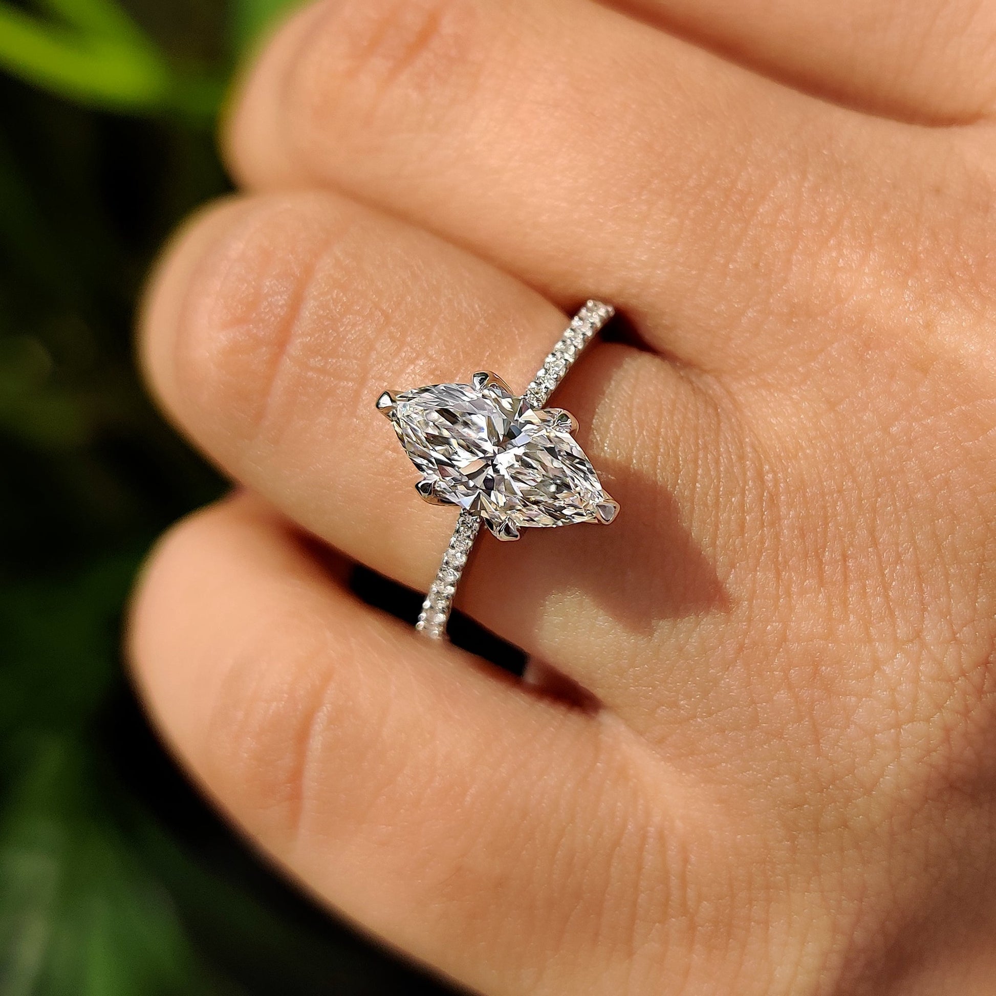 Cushion Hidden Halo Lab Grown Diamond Engagement Ring