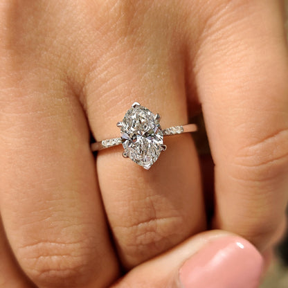 Cushion Hidden Halo Lab Grown Diamond Engagement Ring