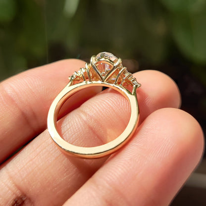 Cushion Hidden Halo Lab Grown Diamond Engagement Ring