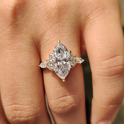 Cushion Hidden Halo Lab Grown Diamond Engagement Ring