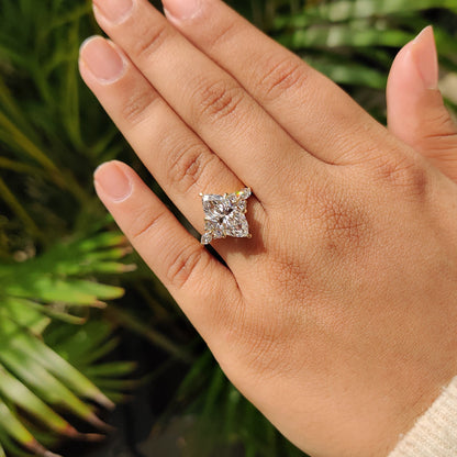 Cushion Hidden Halo Lab Grown Diamond Engagement Ring