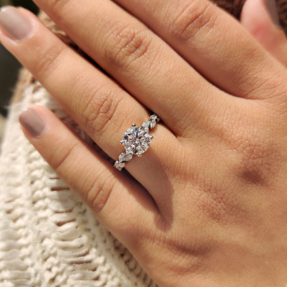 Cushion Hidden Halo Lab Grown Diamond Engagement Ring
