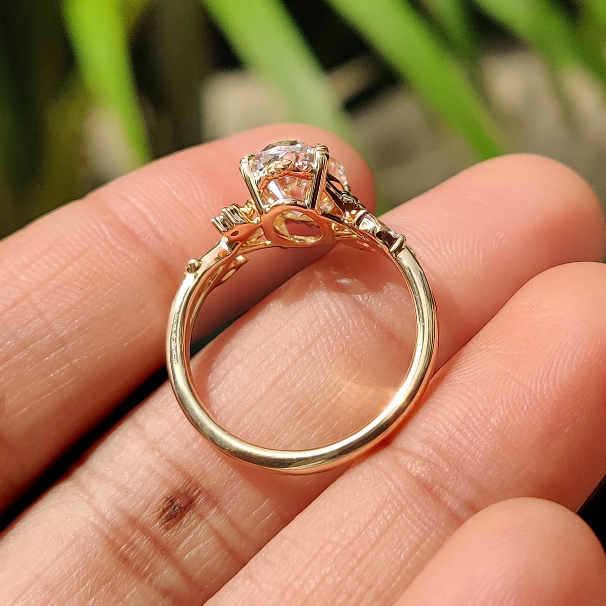 Cushion Hidden Halo Lab Grown Diamond Engagement Ring