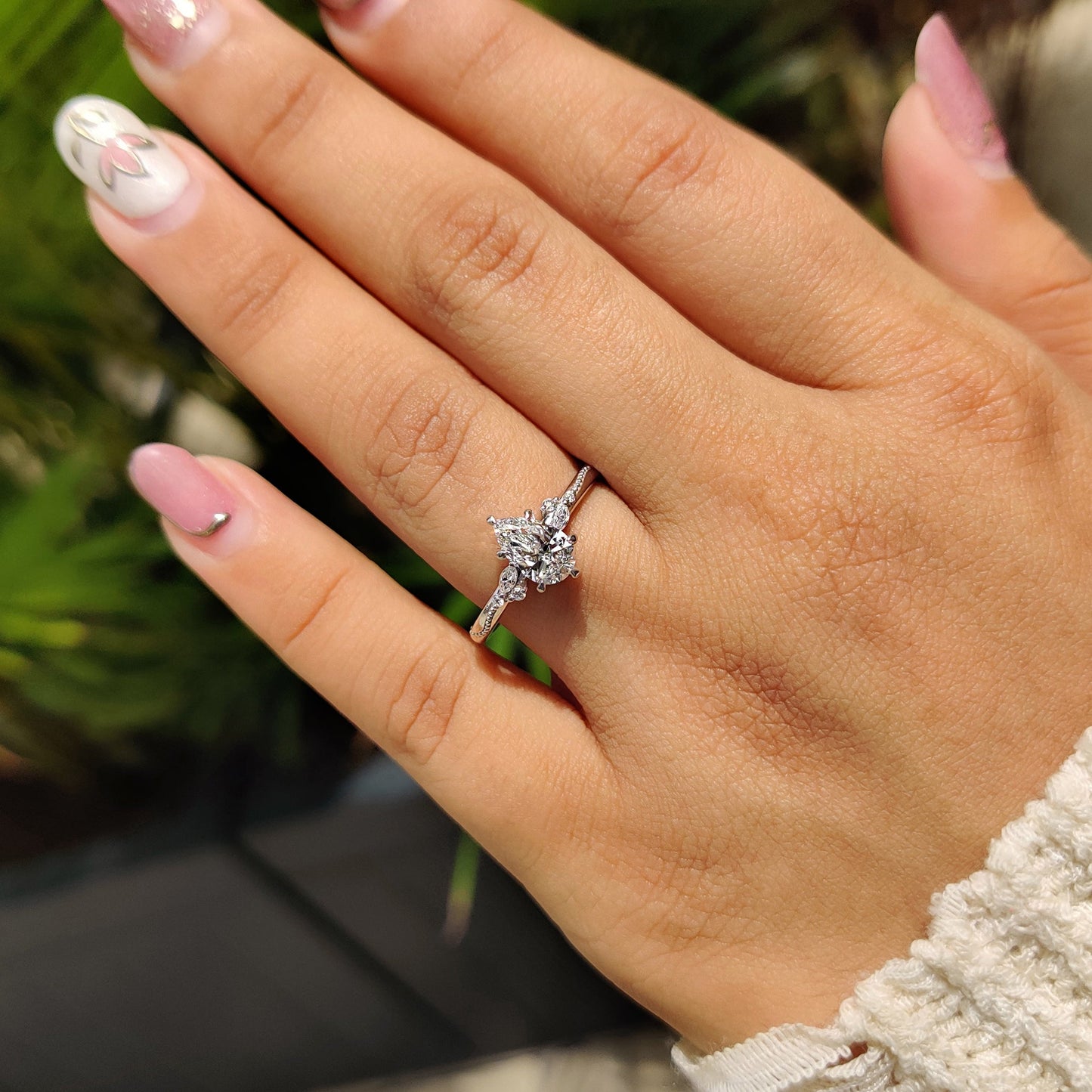 Cushion Hidden Halo Lab Grown Diamond Engagement Ring