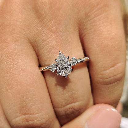 Cushion Hidden Halo Lab Grown Diamond Engagement Ring