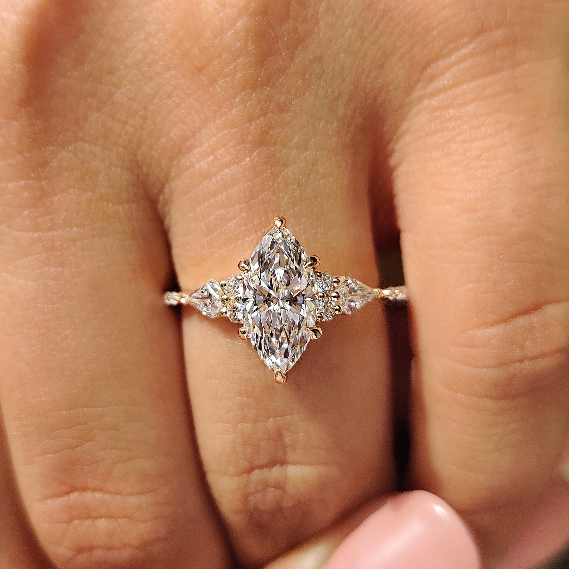Cushion Hidden Halo Lab Grown Diamond Engagement Ring