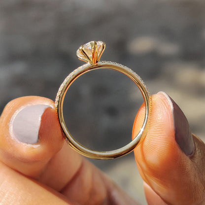 Cushion Hidden Halo Lab Grown Diamond Engagement Ring