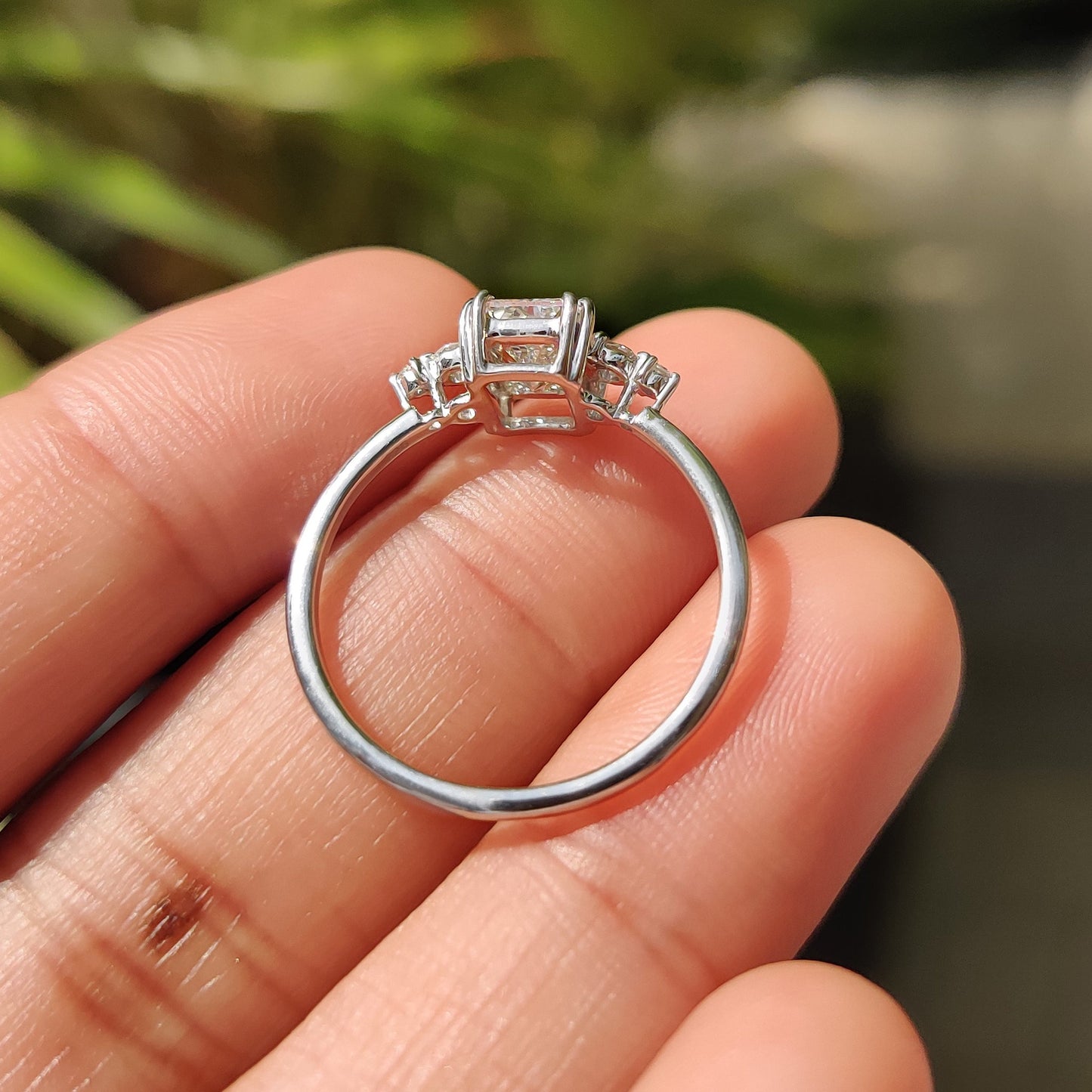 Cushion Hidden Halo Lab Grown Diamond Engagement Ring