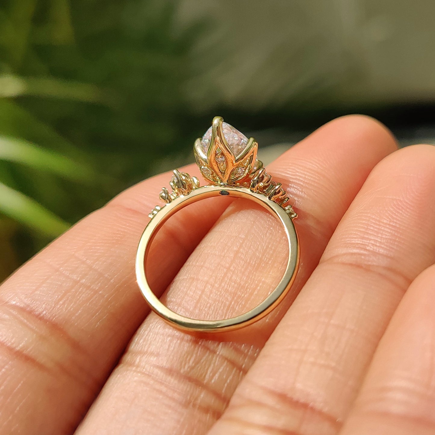 Cushion Hidden Halo Lab Grown Diamond Engagement Ring