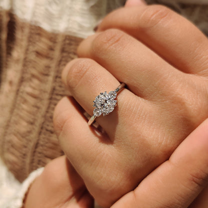 Cushion Hidden Halo Lab Grown Diamond Engagement Ring