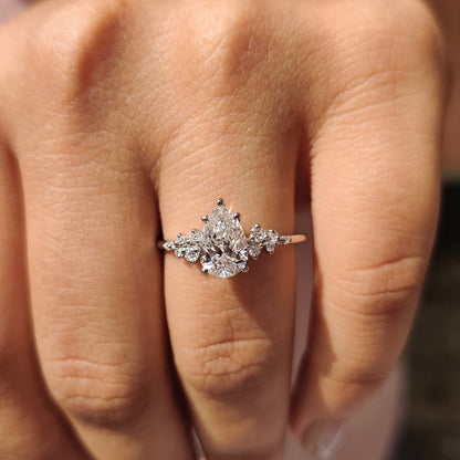 Cushion Hidden Halo Lab Grown Diamond Engagement Ring