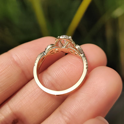 Cushion Hidden Halo Lab Grown Diamond Engagement Ring