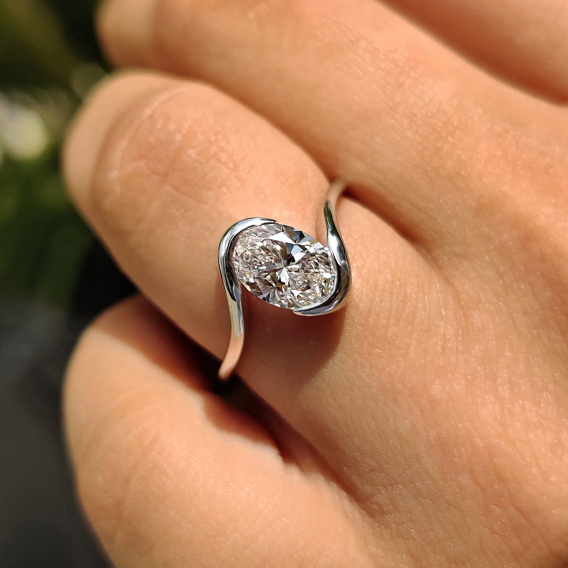 Cushion Hidden Halo Lab Grown Diamond Engagement Ring