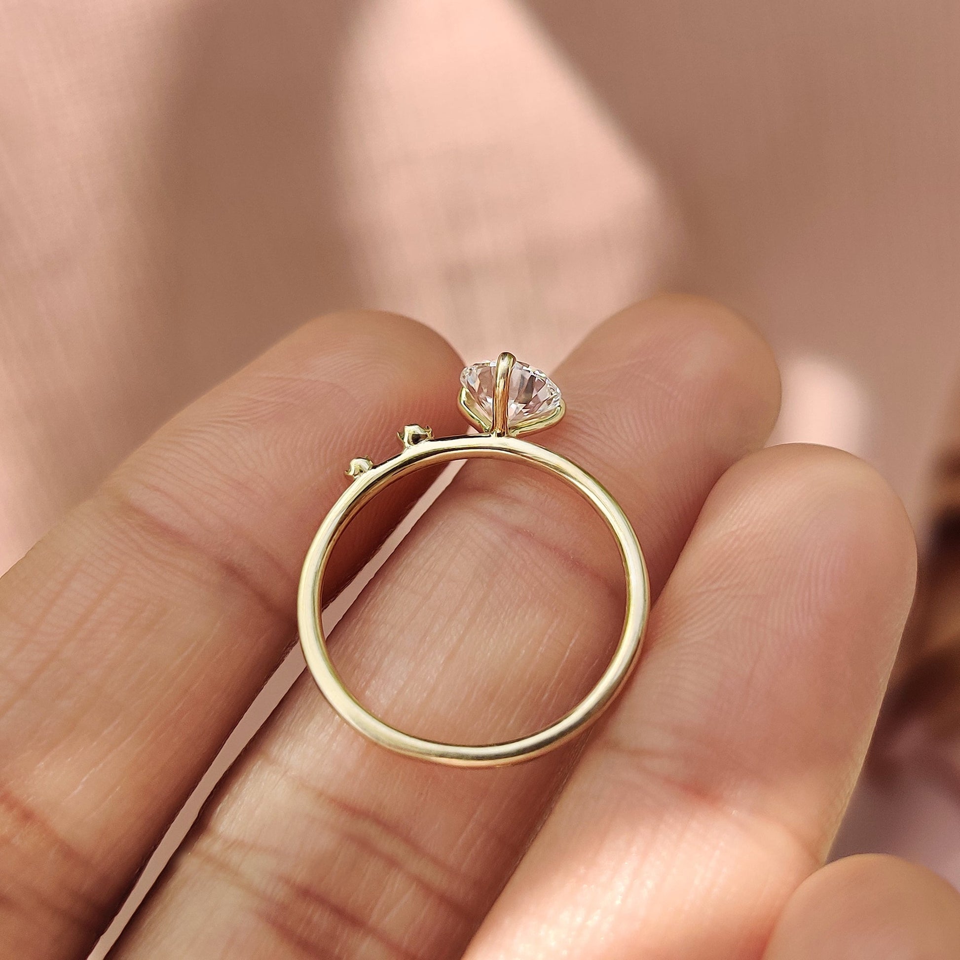 Cushion Hidden Halo Lab Grown Diamond Engagement Ring