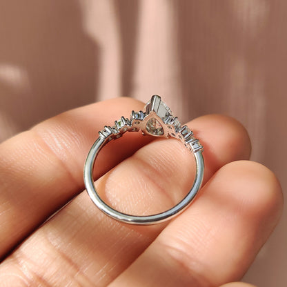 Cushion Hidden Halo Lab Grown Diamond Engagement Ring
