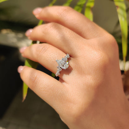 Cushion Hidden Halo Lab Grown Diamond Engagement Ring