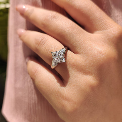 Cushion Hidden Halo Lab Grown Diamond Engagement Ring