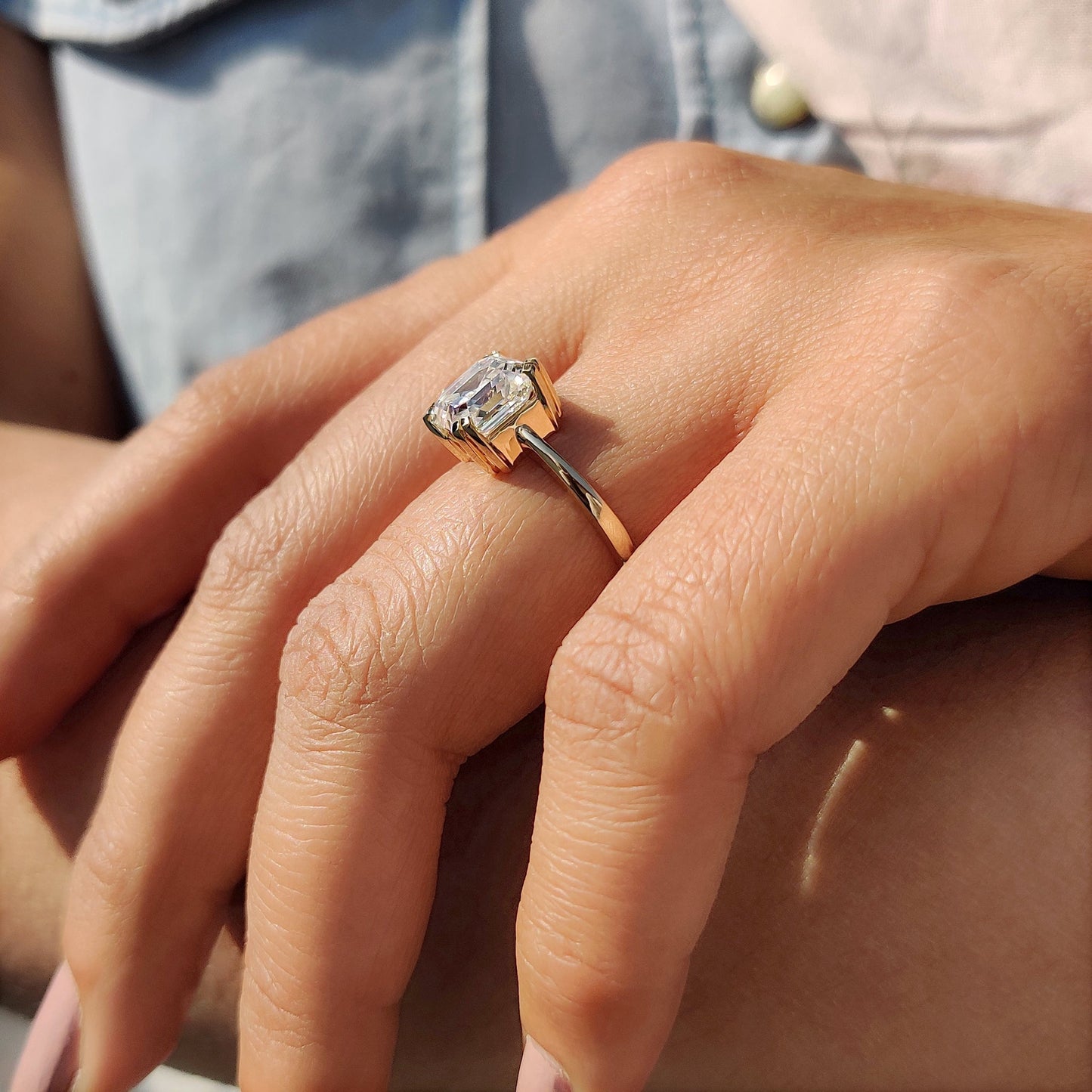 Cushion Hidden Halo Lab Grown Diamond Engagement Ring