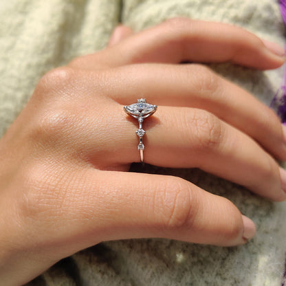 Cushion Hidden Halo Lab Grown Diamond Engagement Ring