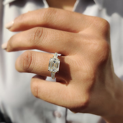 Cushion Hidden Halo Lab Grown Diamond Engagement Ring