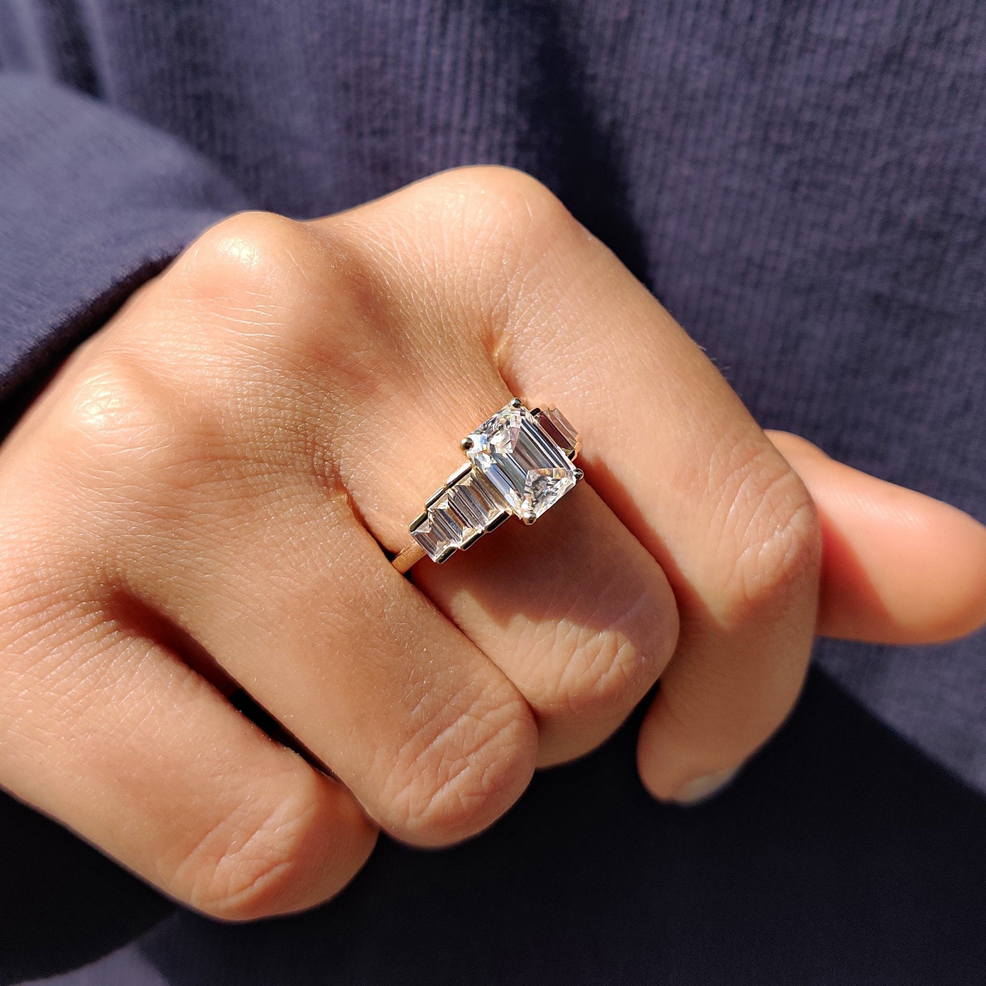 Cushion Hidden Halo Lab Grown Diamond Engagement Ring