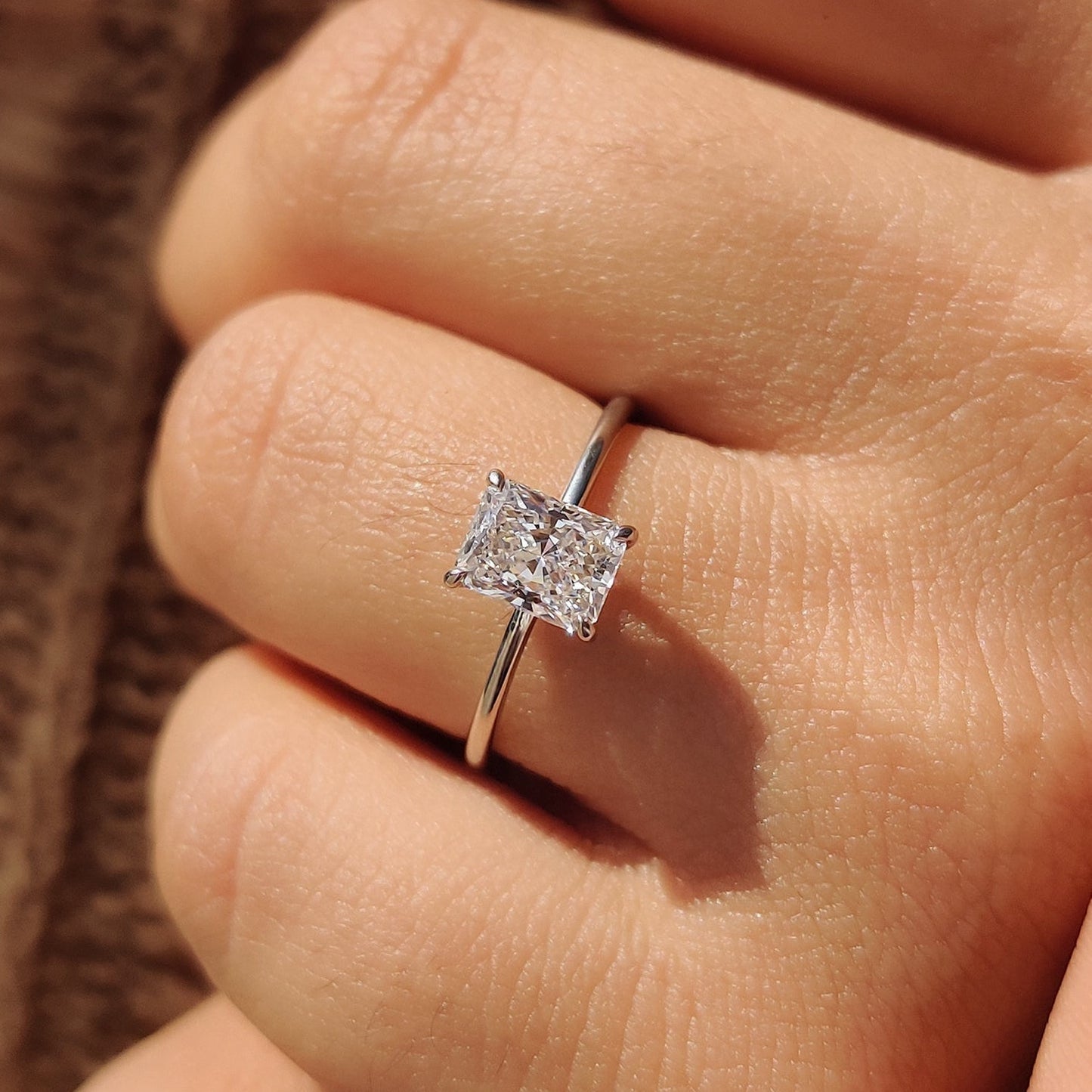 Cushion Hidden Halo Lab Grown Diamond Engagement Ring