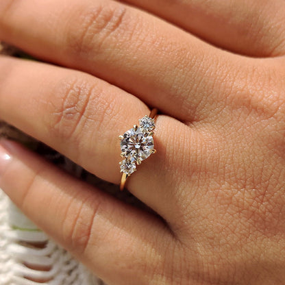 Cushion Hidden Halo Lab Grown Diamond Engagement Ring