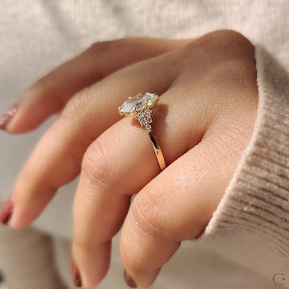 Cushion Hidden Halo Lab Grown Diamond Engagement Ring
