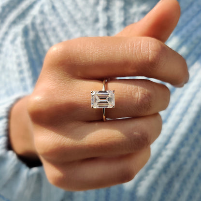 Cushion Hidden Halo Lab Grown Diamond Engagement Ring
