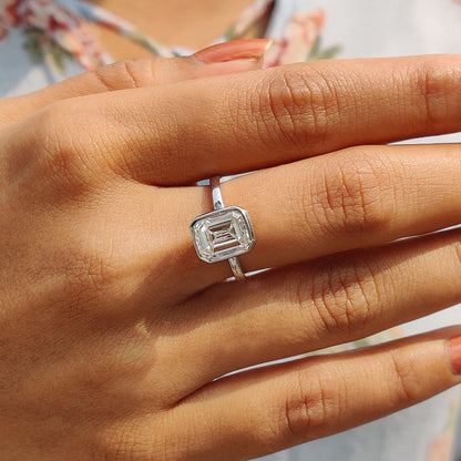 Cushion Hidden Halo Lab Grown Diamond Engagement Ring