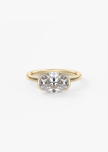 Oval Solitaire With Raised Basket Gallery Lab Grown Diamond Engagement Ring