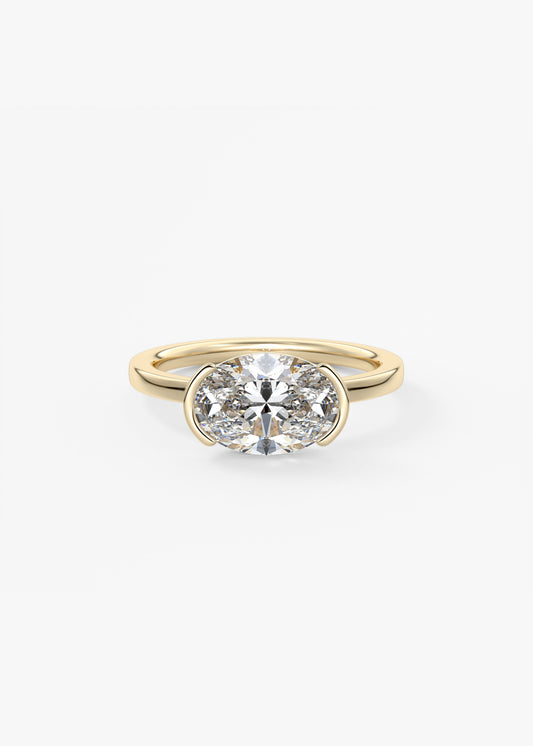 Oval Solitaire With Raised Basket Gallery Lab Grown Diamond Engagement Ring