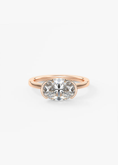 Oval Solitaire With Raised Basket Gallery Lab Grown Diamond Engagement Ring
