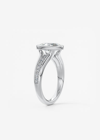 Oval Solitaire With Raised Basket Gallery Lab Grown Diamond Engagement Ring