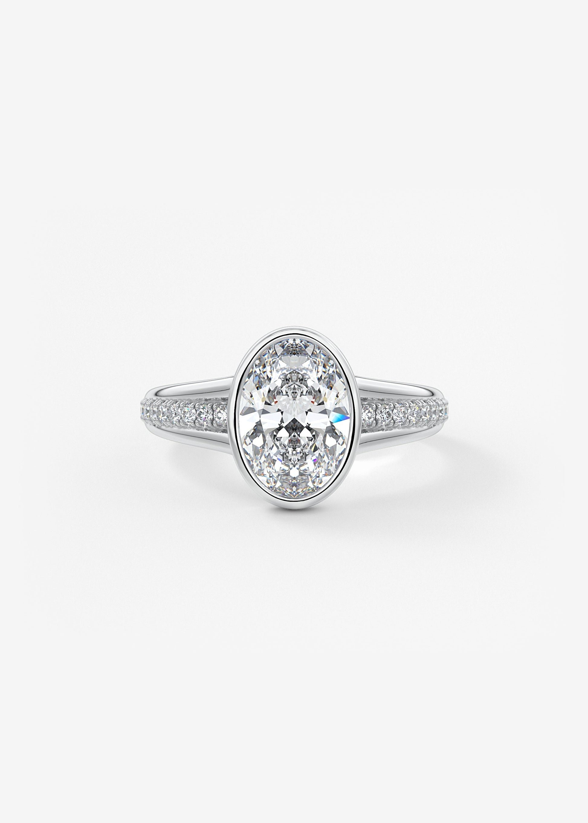 Oval Solitaire With Raised Basket Gallery Lab Grown Diamond Engagement Ring