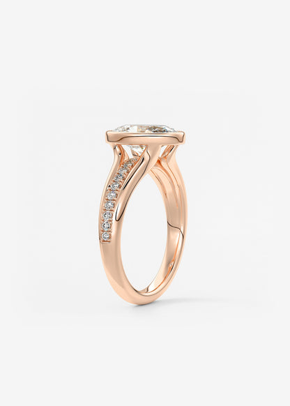 Oval Solitaire With Raised Basket Gallery Lab Grown Diamond Engagement Ring