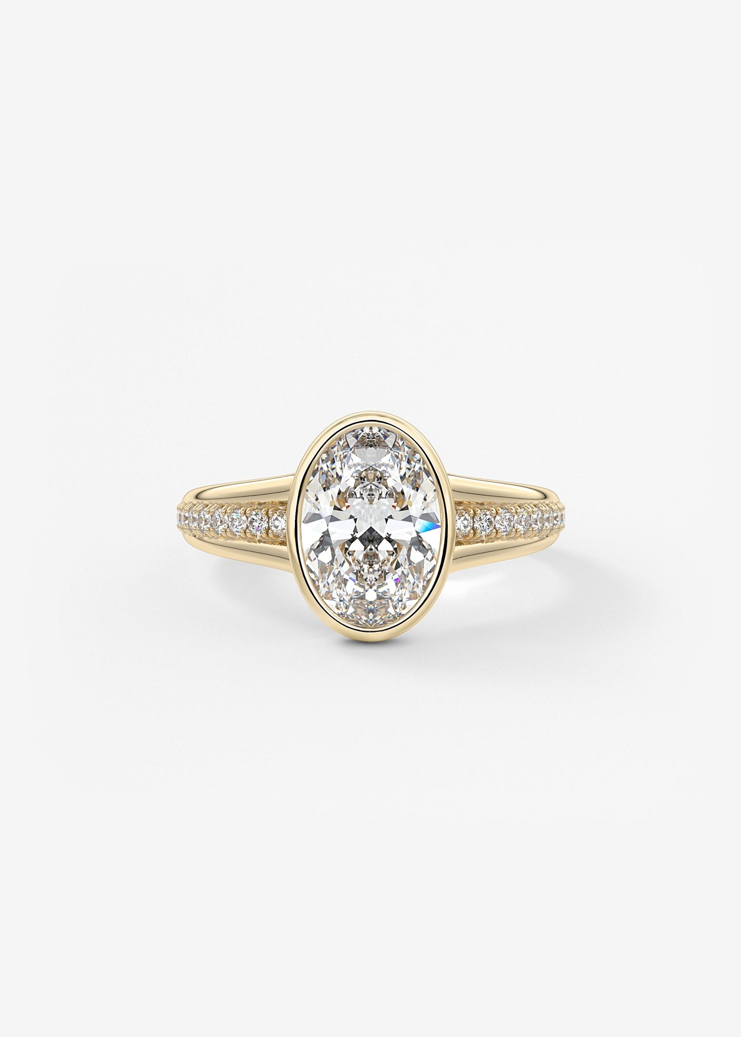Oval Solitaire With Raised Basket Gallery Lab Grown Diamond Engagement Ring