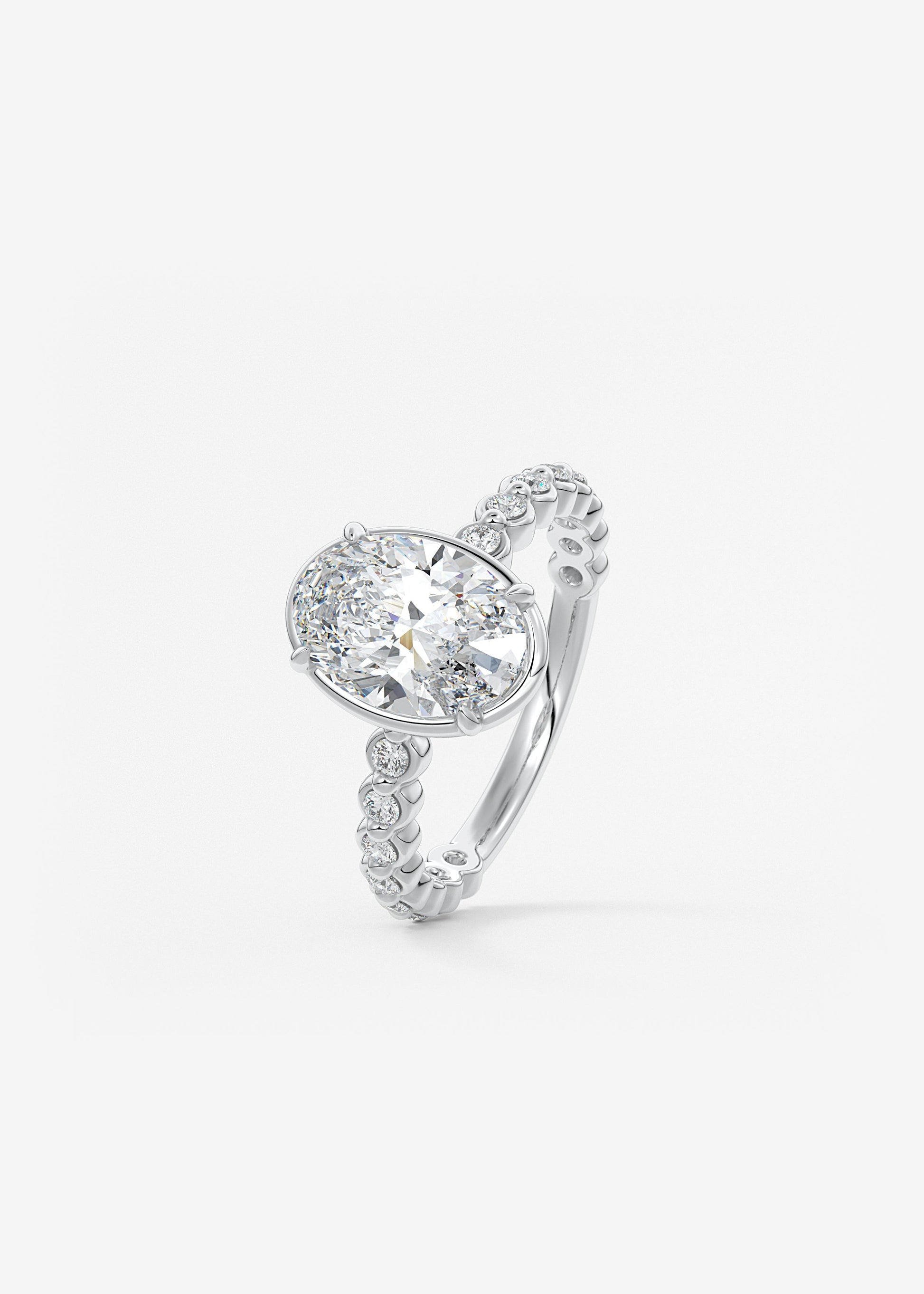 Oval Solitaire With Raised Basket Gallery Lab Grown Diamond Engagement Ring