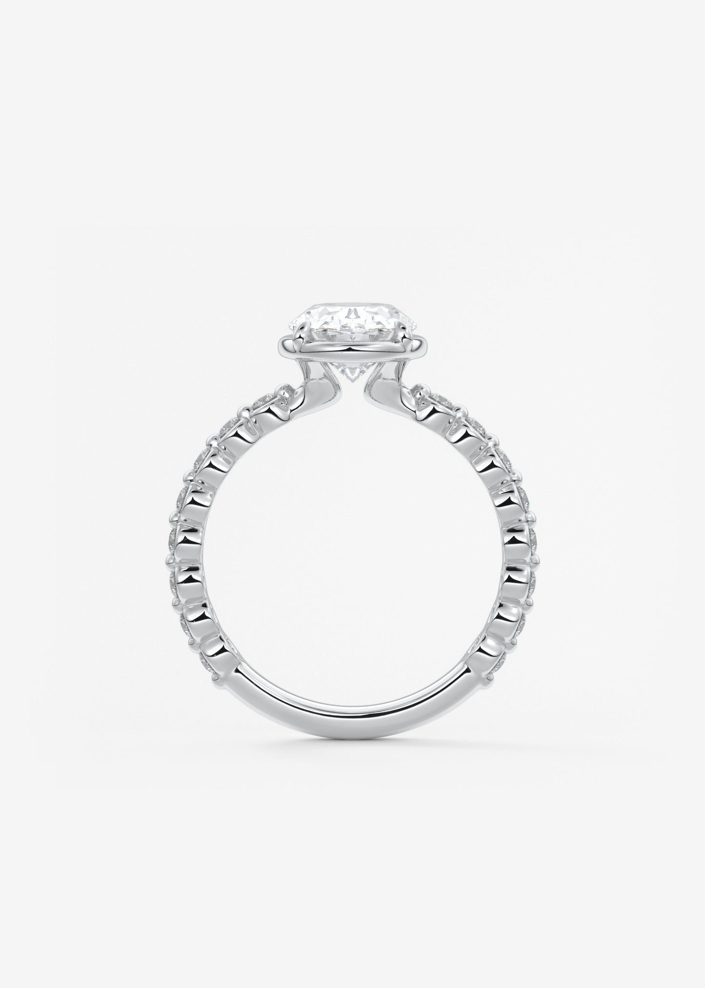 Oval Solitaire With Raised Basket Gallery Lab Grown Diamond Engagement Ring