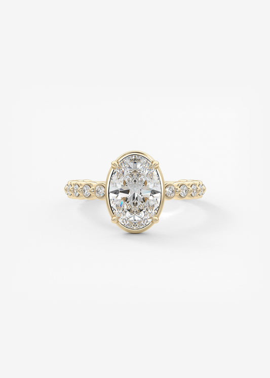 Oval Solitaire With Raised Basket Gallery Lab Grown Diamond Engagement Ring