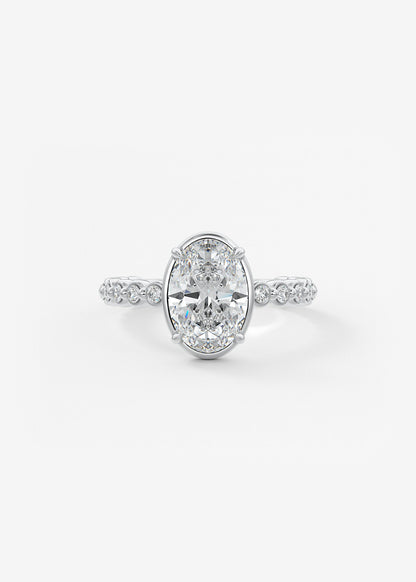 Oval Solitaire With Raised Basket Gallery Lab Grown Diamond Engagement Ring
