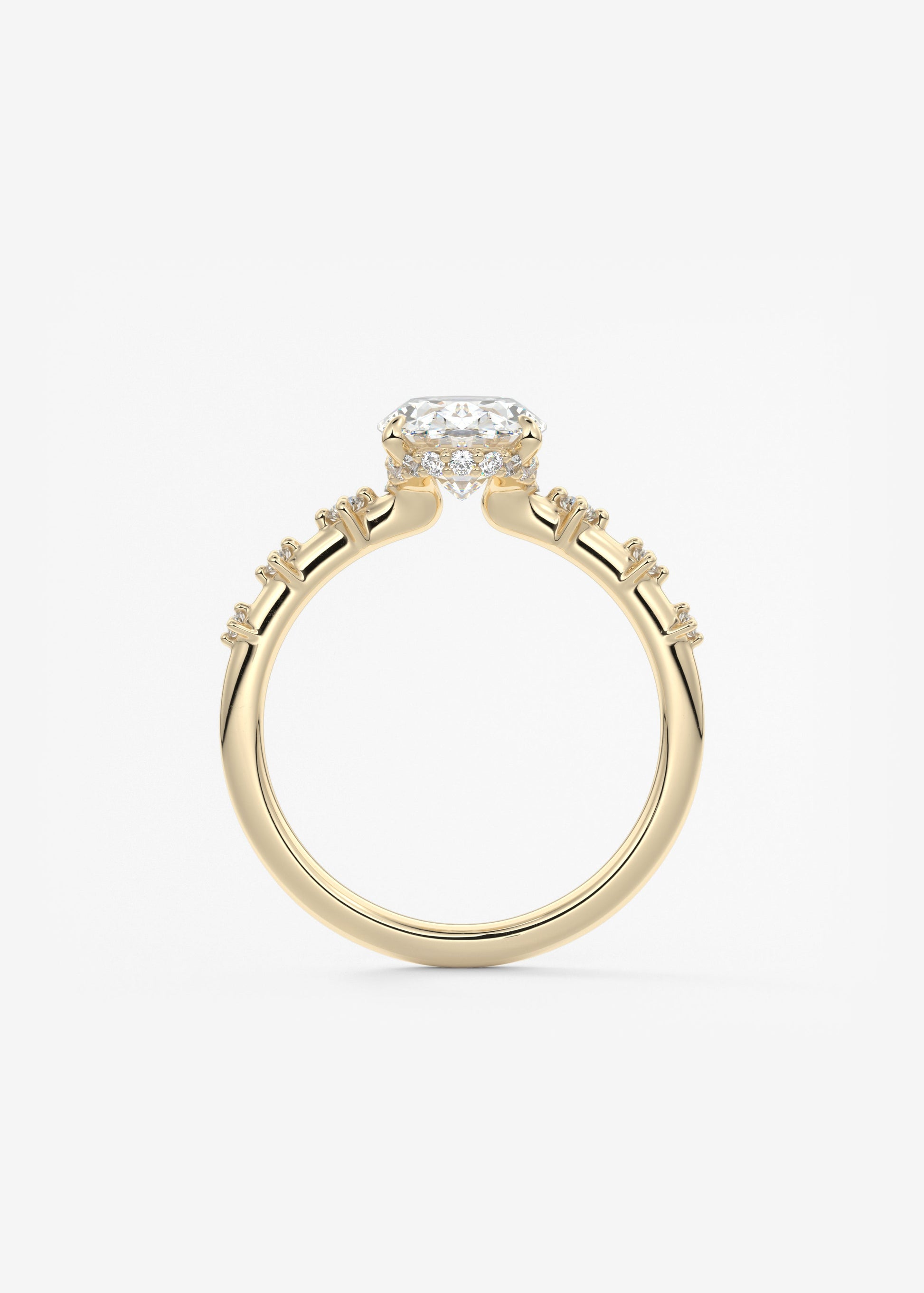 Oval Solitaire With Raised Basket Gallery Lab Grown Diamond Engagement Ring