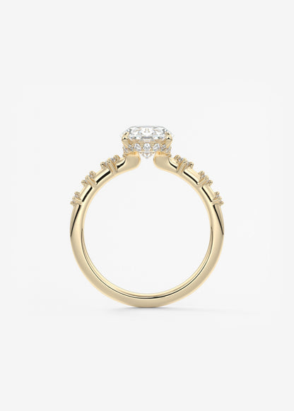 Oval Solitaire With Raised Basket Gallery Lab Grown Diamond Engagement Ring