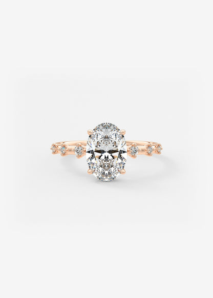 Oval Solitaire With Raised Basket Gallery Lab Grown Diamond Engagement Ring
