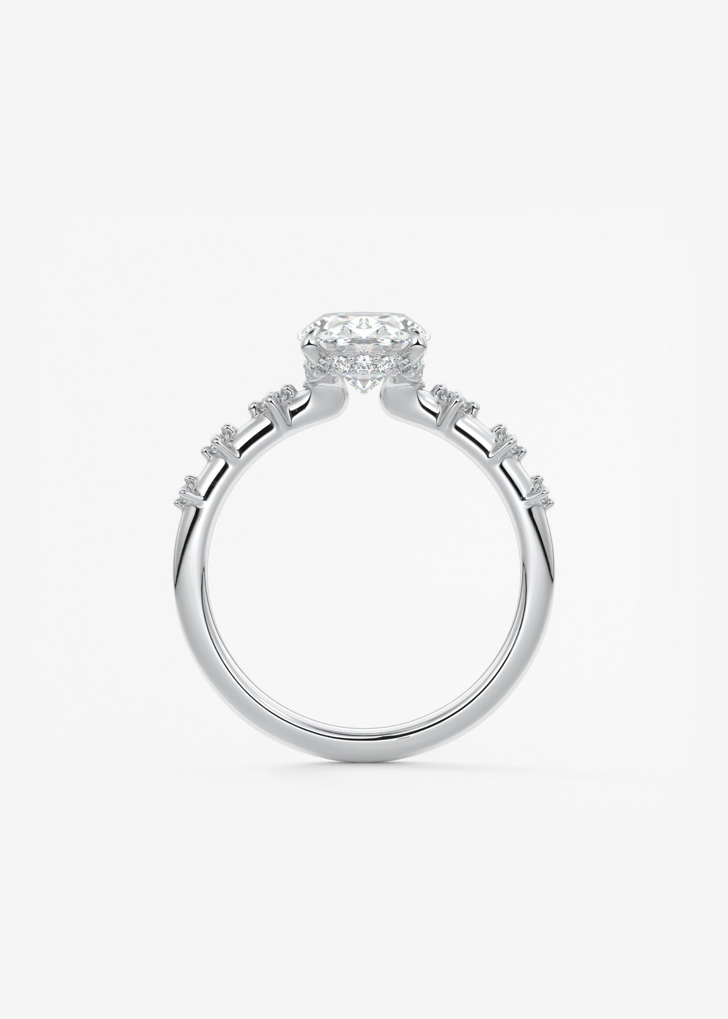 Oval Solitaire With Raised Basket Gallery Lab Grown Diamond Engagement Ring