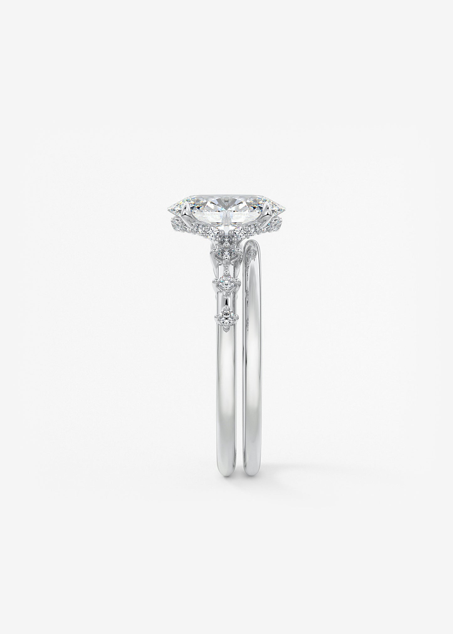 Oval Solitaire With Raised Basket Gallery Lab Grown Diamond Engagement Ring
