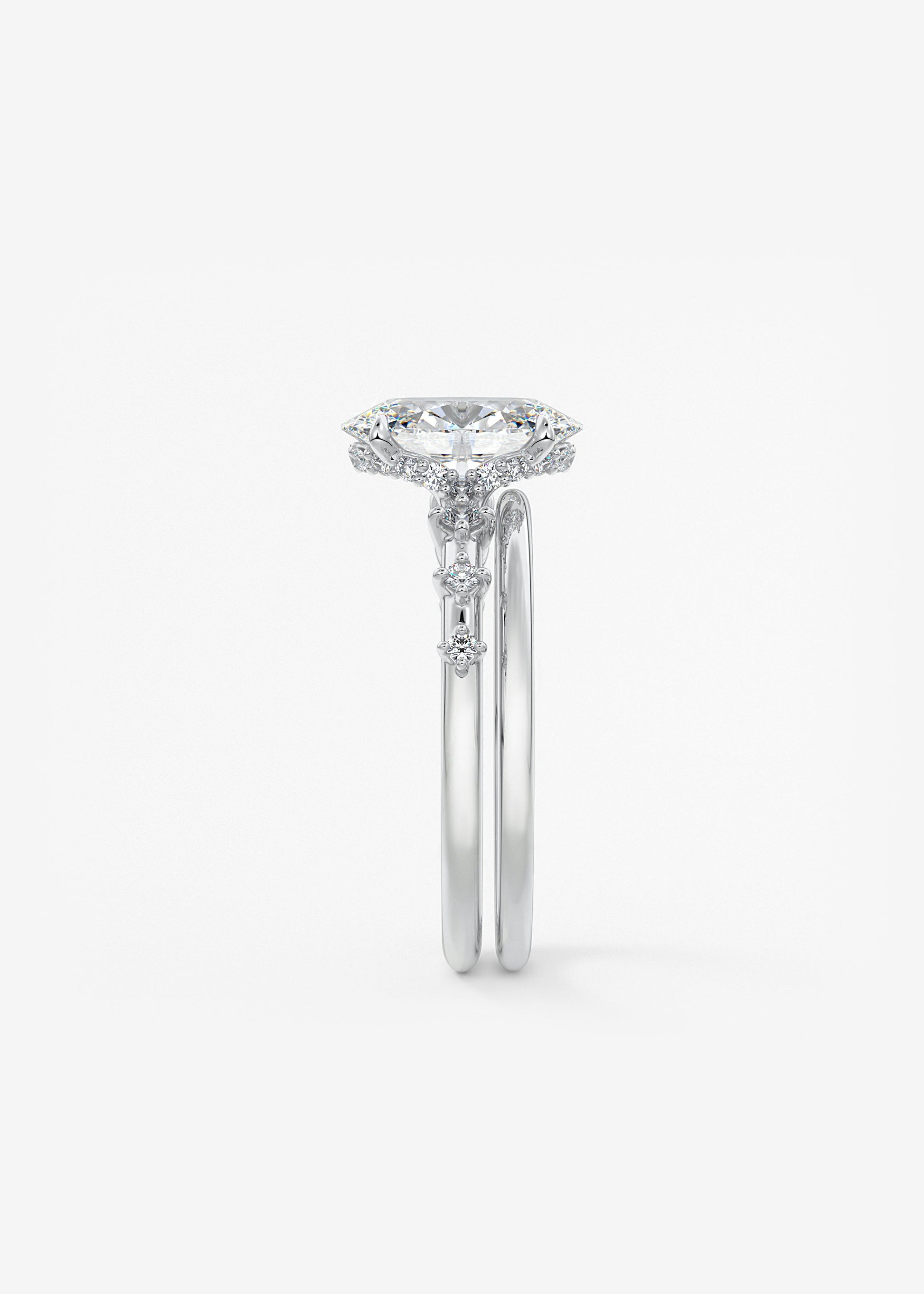 Oval Solitaire With Raised Basket Gallery Lab Grown Diamond Engagement Ring