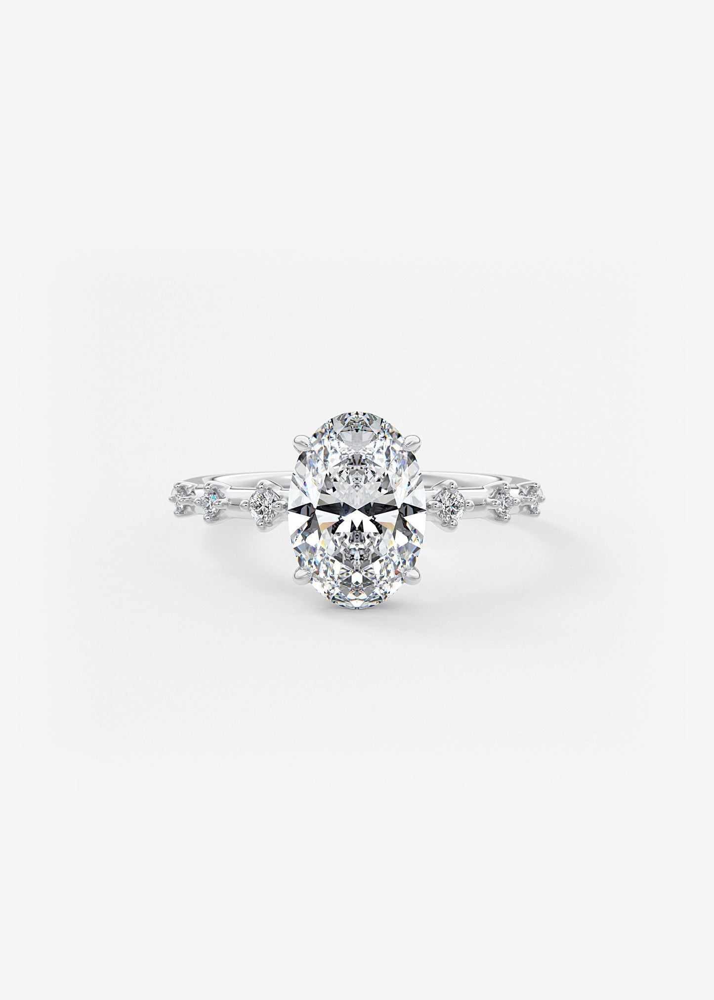 Oval Solitaire With Raised Basket Gallery Lab Grown Diamond Engagement Ring