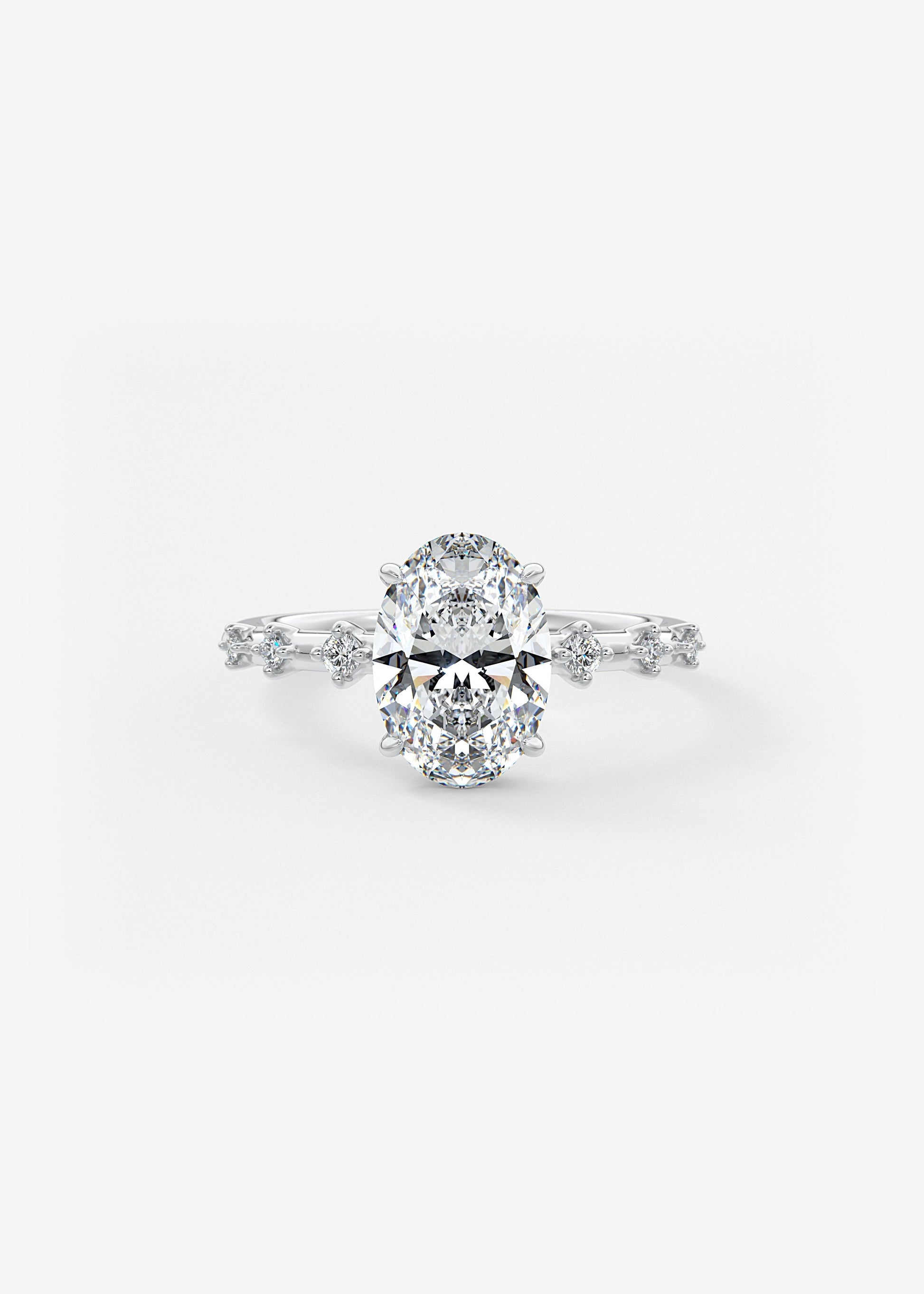 Oval Solitaire With Raised Basket Gallery Lab Grown Diamond Engagement Ring